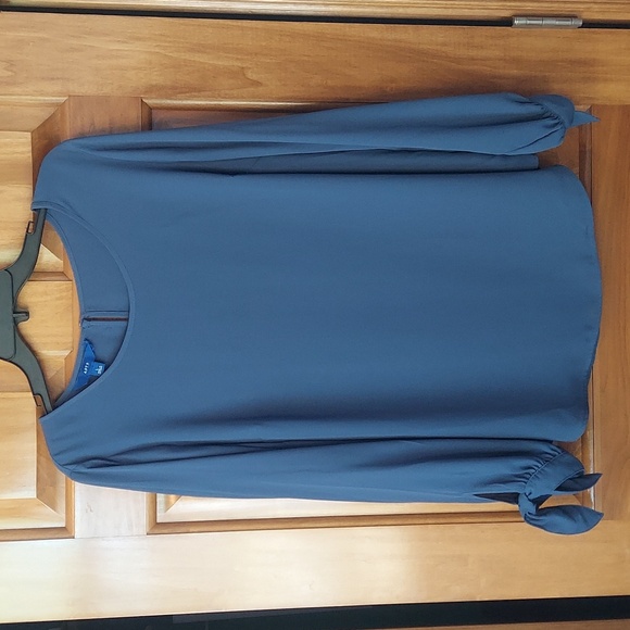 • Apt. 9 Chiffon Cornflower Blue Long Sleeve Flowy Blouse, Like New - Picture 1 of 9